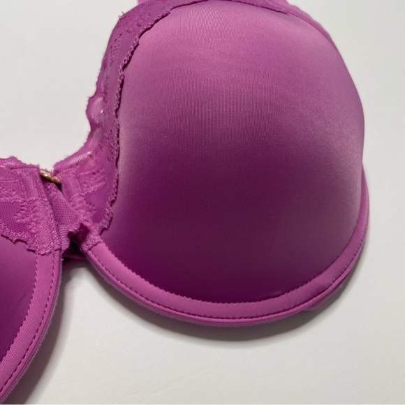 NATORI 32DD BRA Refined Contour Underwire Lace Plunge in Fuchsia 7313219, 1014 p - Picture 8 of 11